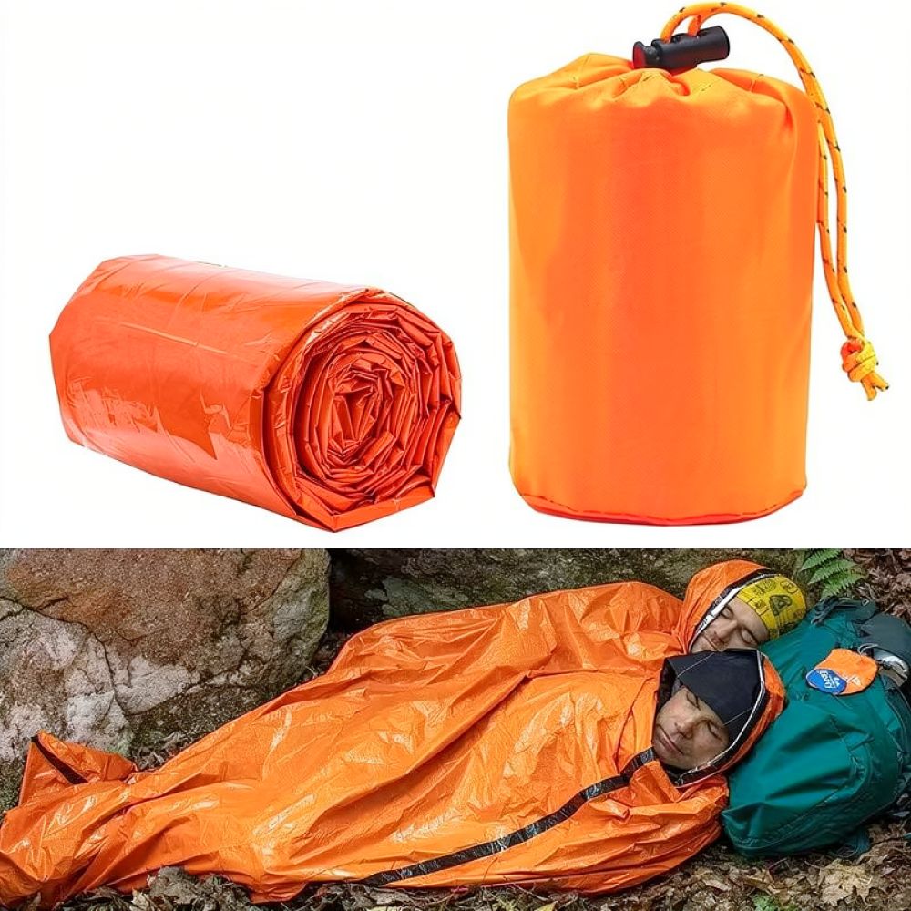 Survival Blanket Reflective - Portable Emergency Thermal Sleeping Bag Waterproof
